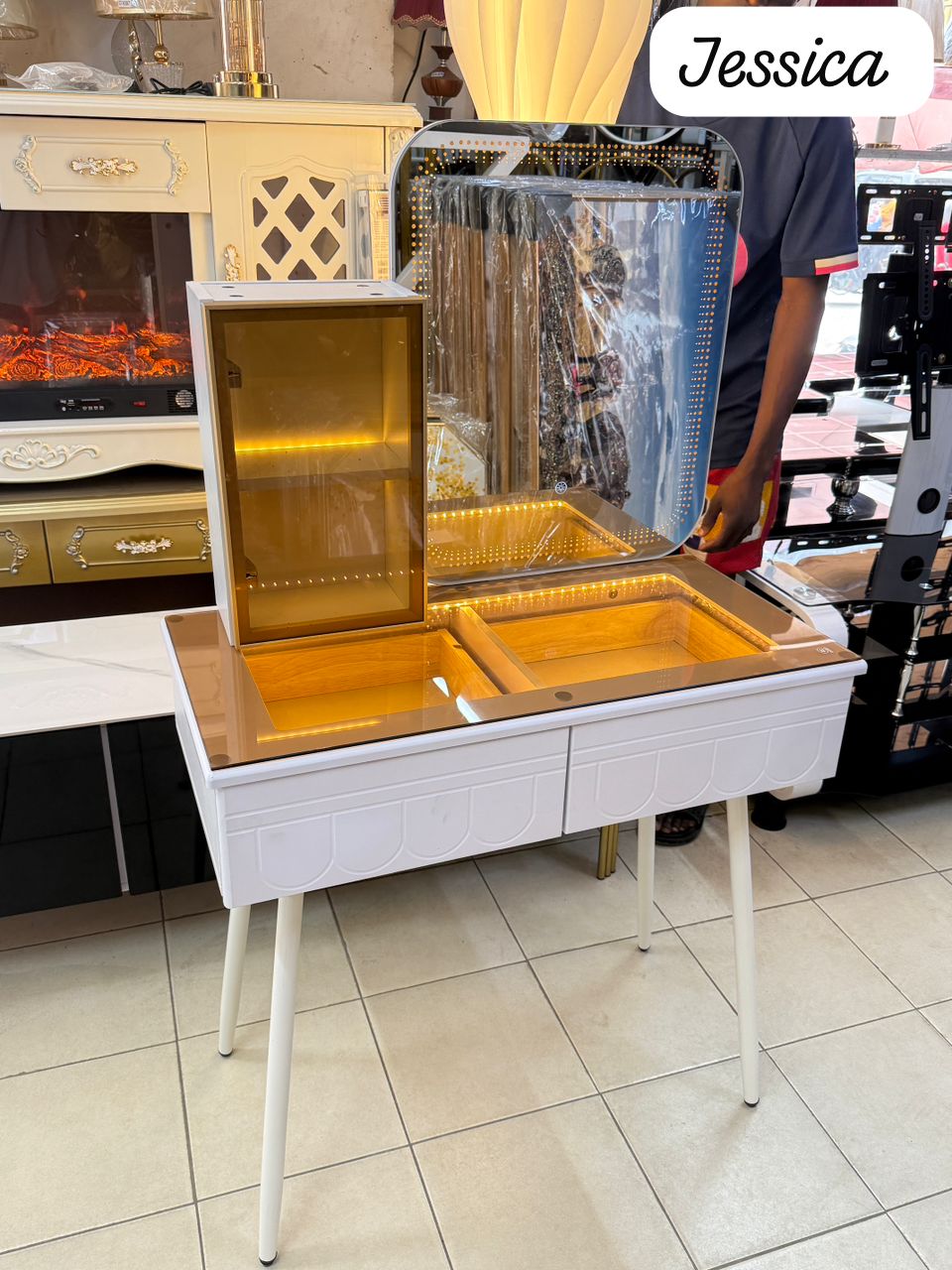 Makeup Table with Mirror